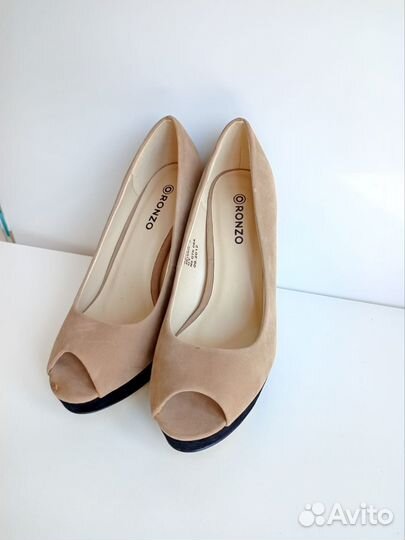 Туфли женские бежевые замшевые 36 Ronzo