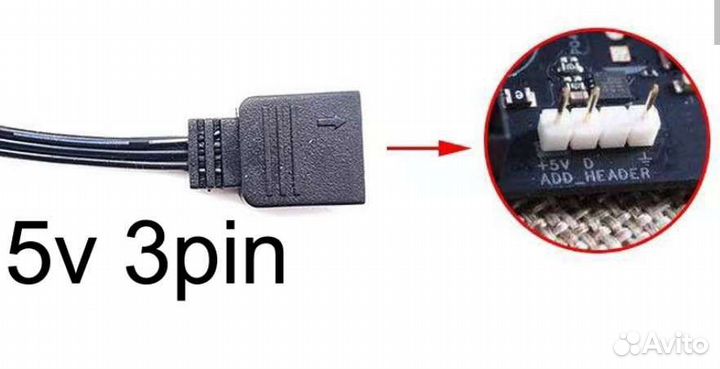 Argb кабель для подключения LED к пк 3pin 5v