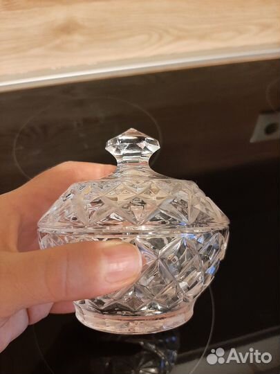 Хрустальная вазочка с крышкой СССР