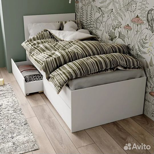 Кровать Мори с ящиками крмя 900.1 белый