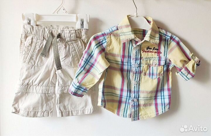 Летние футболки шорты джинсы мальчику 9-12м
