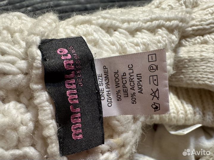 Комплект шапка шарф шерсть шапка с ушками