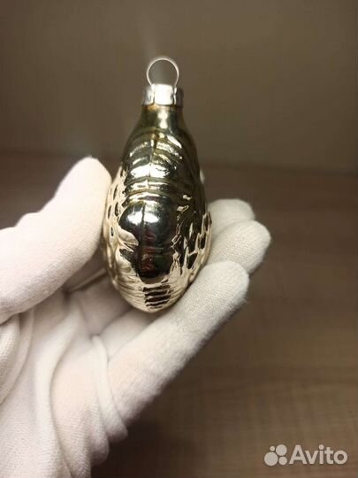 Стеклянная Ёлочная Игрушка Рыба Рыбка Сделано СССР