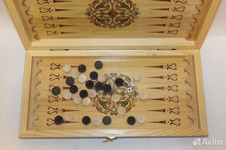 Большой набор 3в1 (Шахматы, нарды, шашки) дерево