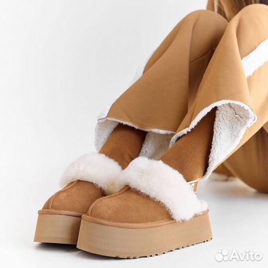 Угги Ugg Funkette Suede Platform Chestnut