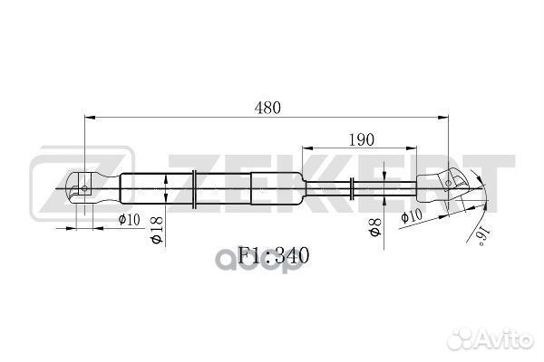 Пружина газовая багажника Opel Astra H GTC 05