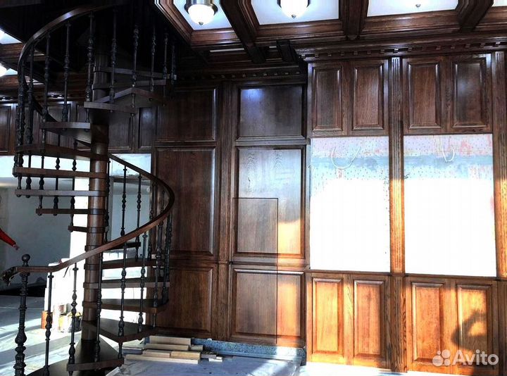 Деревянный потолок из массива дерева