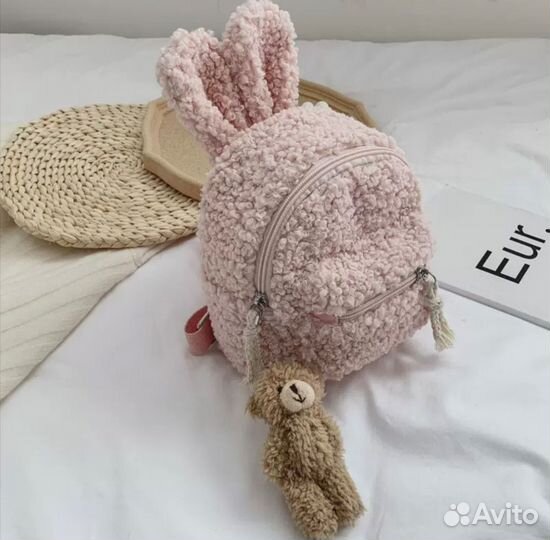 Рюкзак детский зайка плюшевый