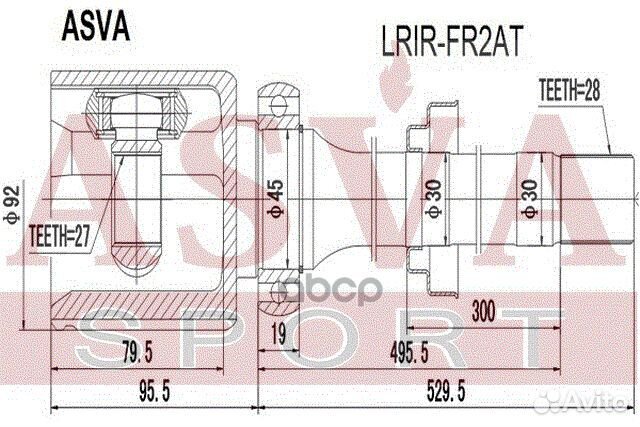 ШРУС внутренний правый 27x50,5x28 lrir-FR2AT asva