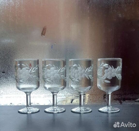 Советское стекло. Графин. Рюмки, Бокалы, Стаканы
