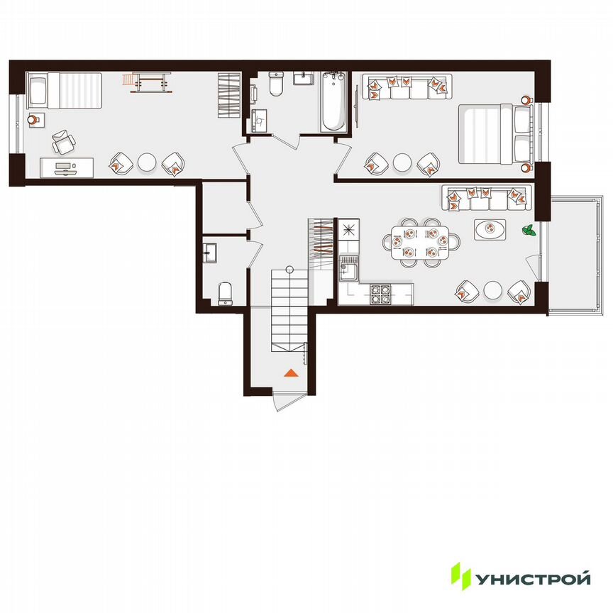 2-к. квартира, 76,4 м², 3/5 эт.
