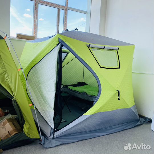 Палатка зимняя трехслойная куб для рыбалки и бани