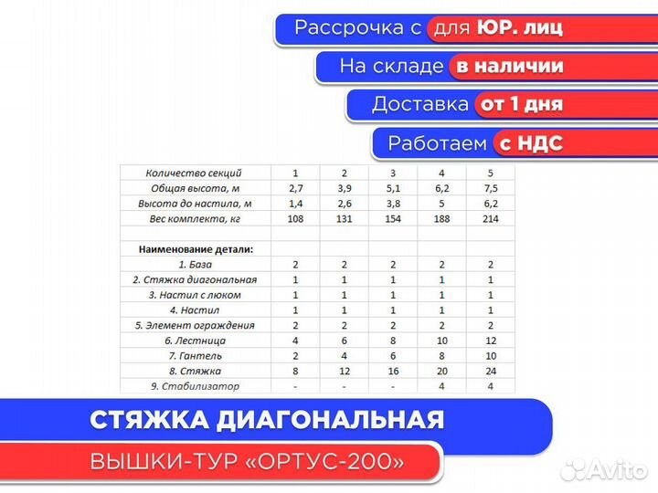 Стяжка диагональная для вышек-тур Ортус 200 (ндс)