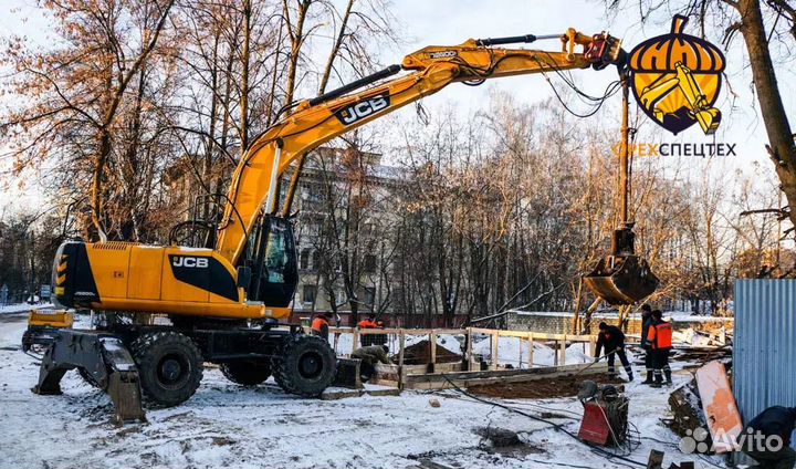 Аренда колесного полноповоротного экскаватора