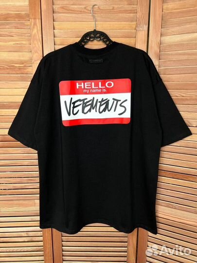 Футболка Vetements hello my name is (premium)