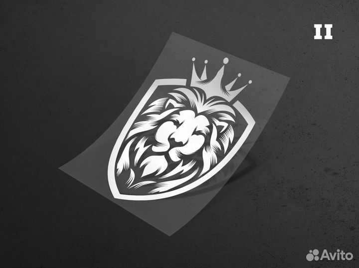 Наклейка на авто / заднее стекло - Лев с короной