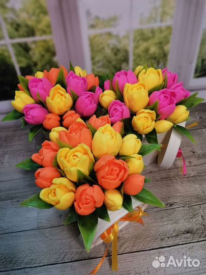 Букет тюльпанов из мыла