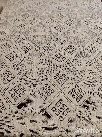 Старинное покрывало 50 годы кружева