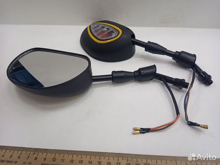 Зеркала (074) пласт. черные с поворотником