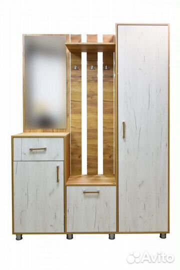 Прихожая Агата 1,5 м крафт дуб золотой/белый