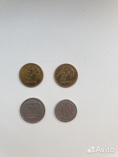 Монеты евро, злотый, лит