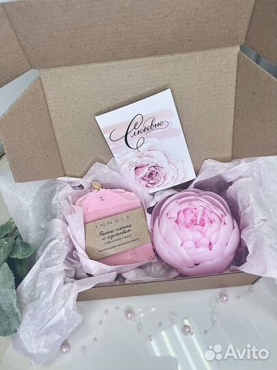 Свеча цветок ручной работы пион роза