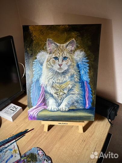 Картина акрилом на холсте Царский кот