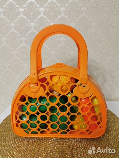 Игровой набор овощи и фрукты в корзине