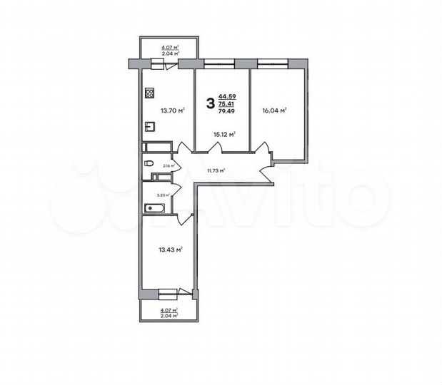 3-к. квартира, 79,5 м², 6/18 эт.