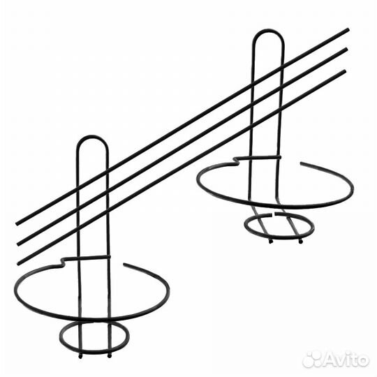 Подцветочник на 2 цветка, черный (7,5*38,5см). алт