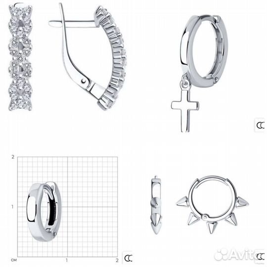 Серебряные серьги Sokolov новые много разных