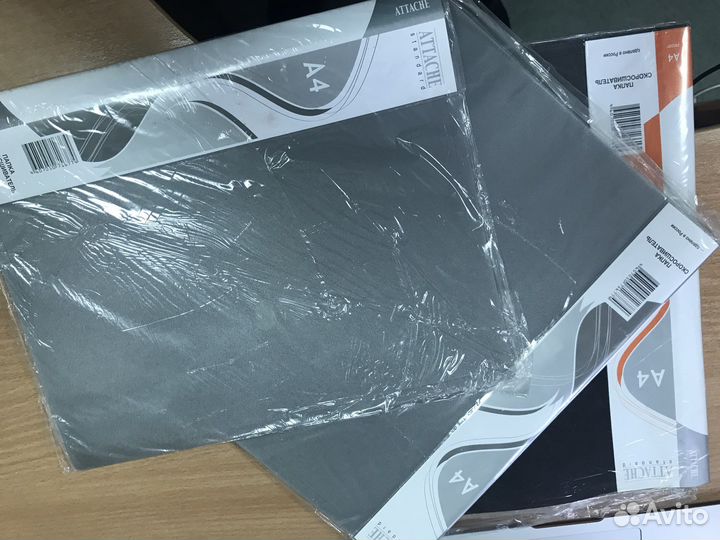 Папка-скоросшиватель, пластик с кармашком, новые