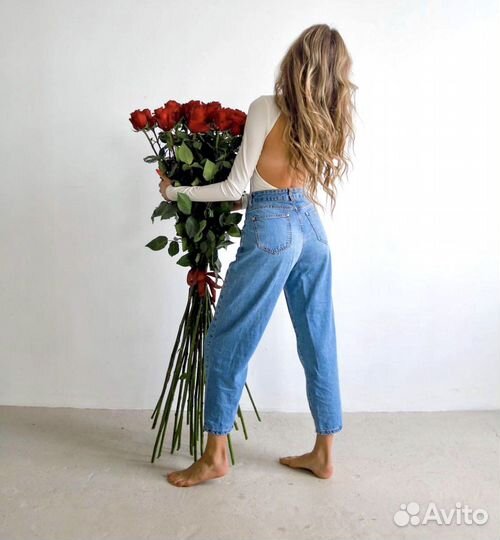 Розы гиганты 130см. Букеты