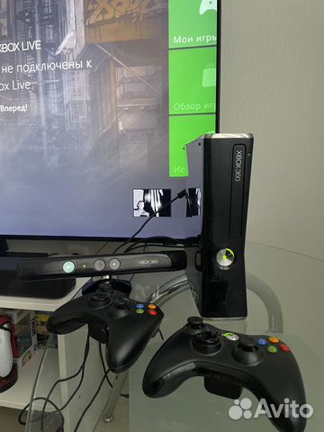Xbox 360 Slim 250gb + Kinect 2 геймпада