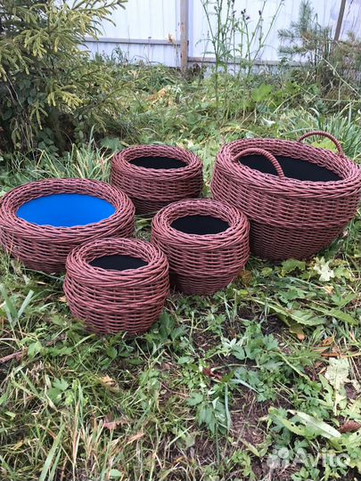 Кашпо из искусственного ротанга