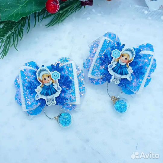 Новогодние бантики ждя волос