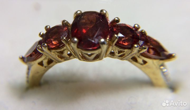 Гранаты+ 2 бриллианта позолота 585 серебро 925 Бог