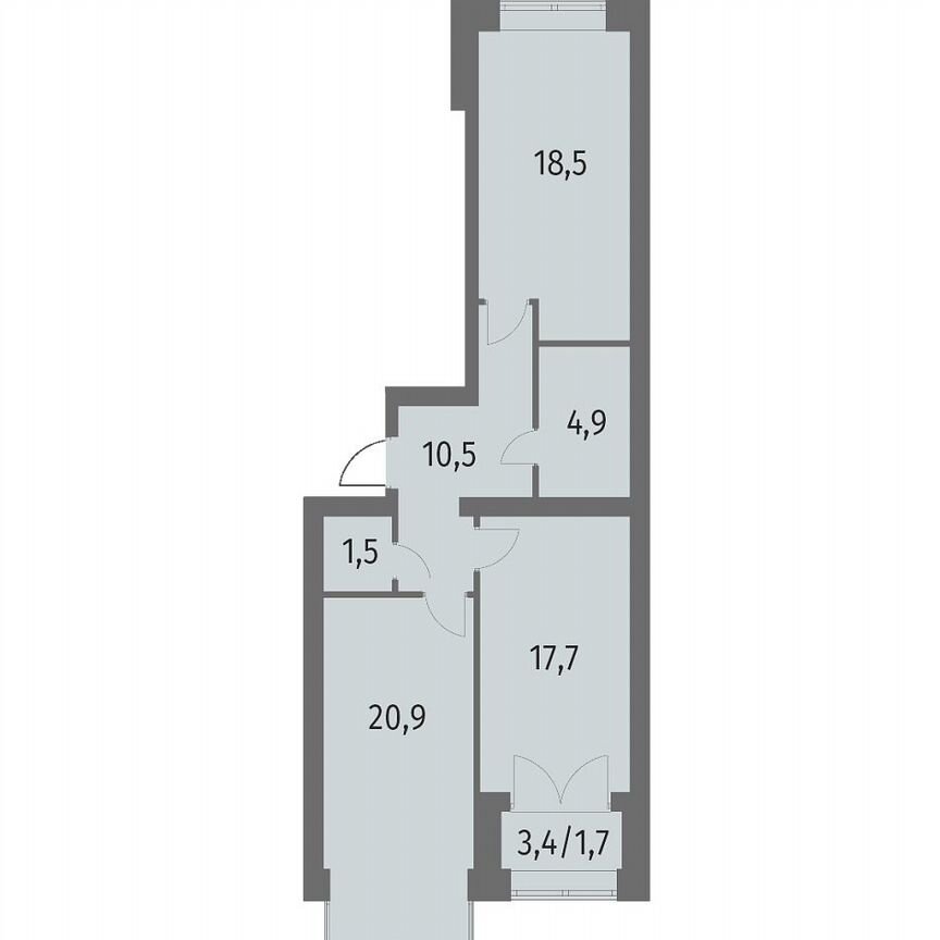 2-к. квартира, 75,7 м², 10/11 эт.