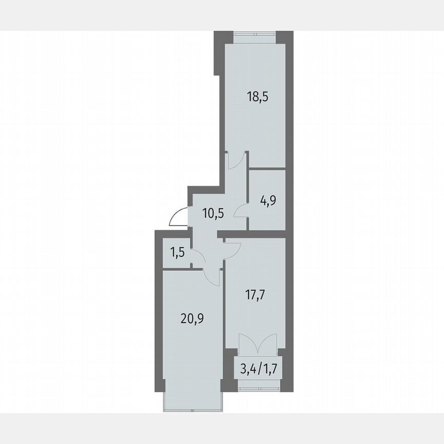 2-к. квартира, 75,7 м², 10/11 эт.