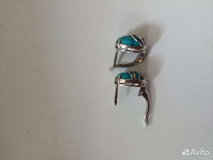 Серьги серебряные с самоцветами