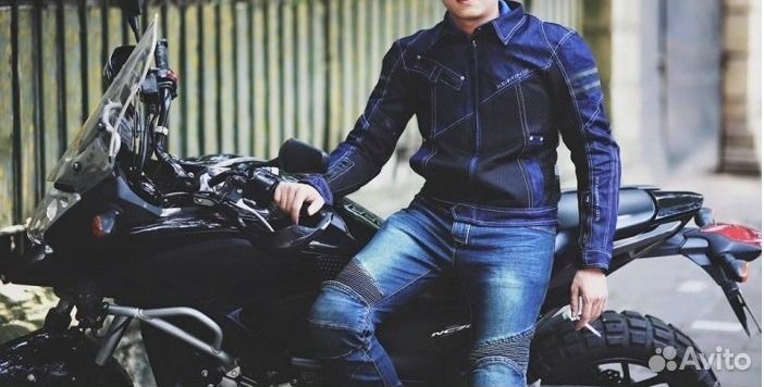 Мотокуртка Komine JK006 синяя джинсовая