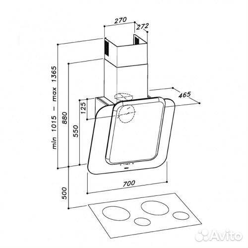 Вытяжка sirius sltc103 squares white/copper