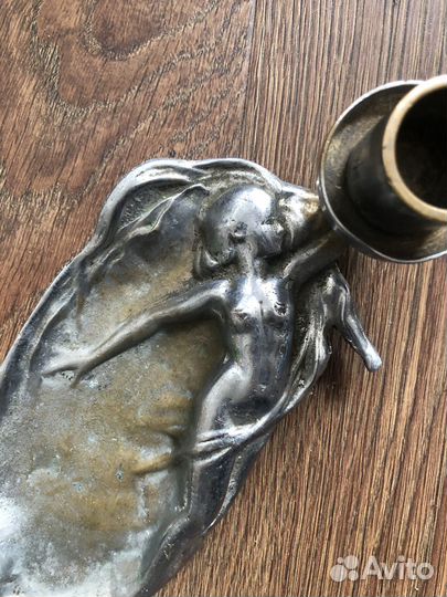 Бронзовая пепельница подсвечник