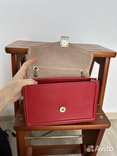 Кожаная красная женская сумка Massimo dutti