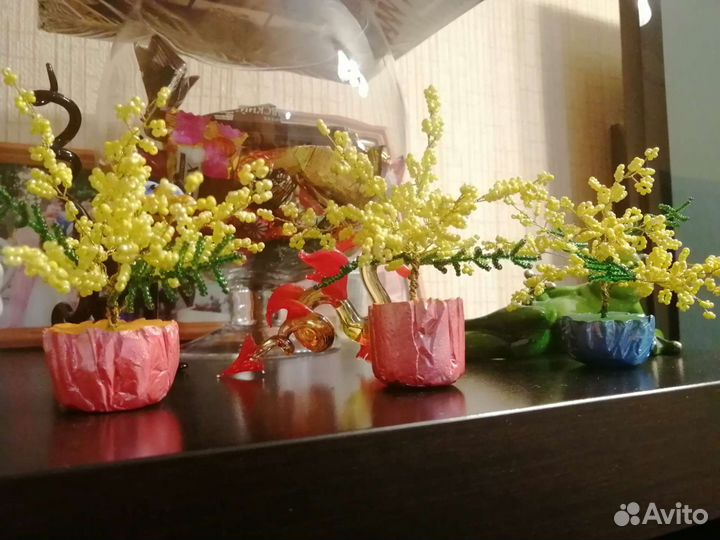 Мимоза из бисера