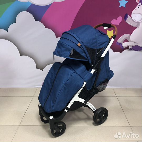 Прогулочная коляска, новые синий