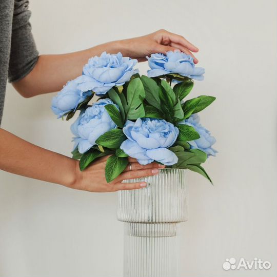 Искусственный букет цветов из 10 голов пиона