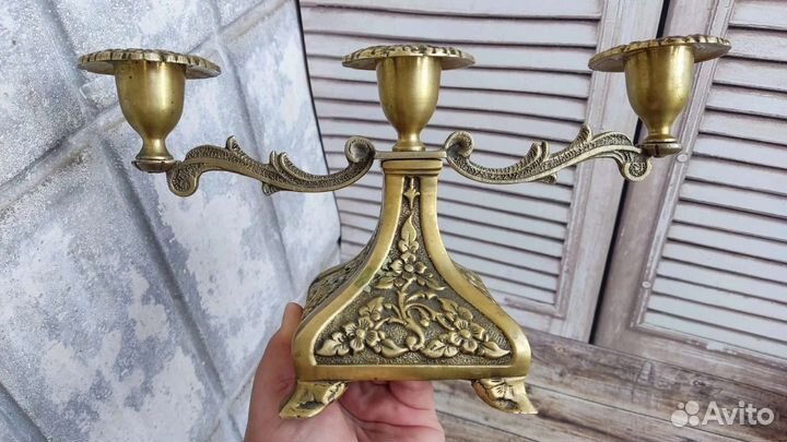 Латунный подсвечник