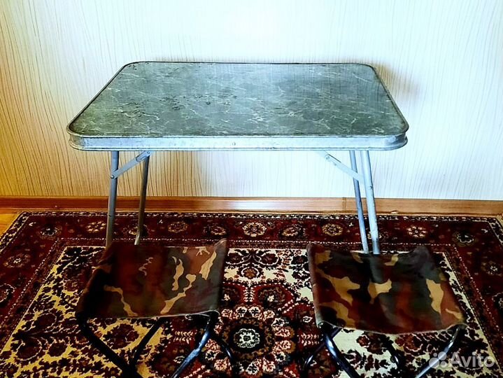 Стол складной туристический + два стула