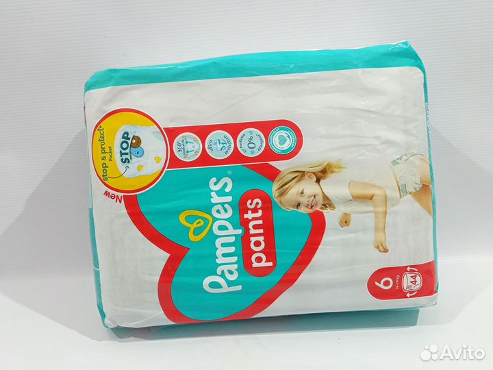 Подгузники- трусики Pampers Pants 6(14-19кг) 44шт